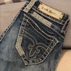 Rock Revival Flare Thick Stitch Flare jeans